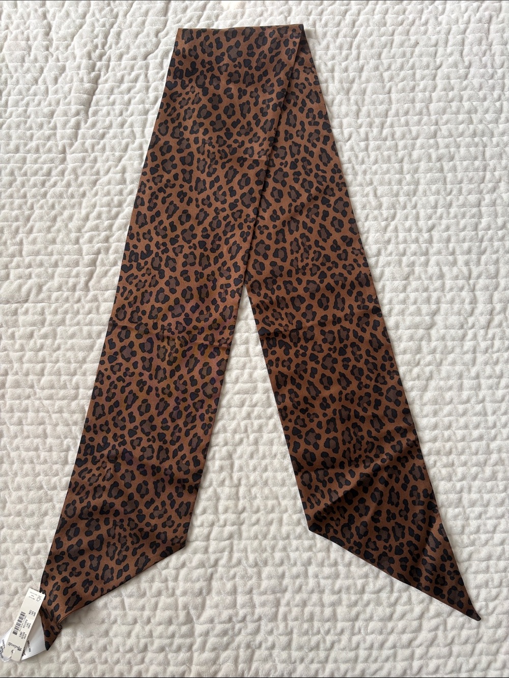 Madewell 100% Silk Twill Tie in Coffee Leopard Print
